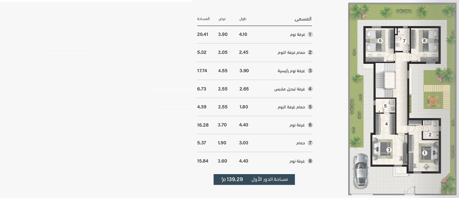 الطابق الأول نموذج الزمرد